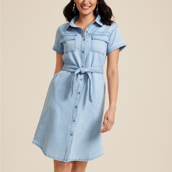 Maurices Dresses & Skirts - Light Blue Denim Shirt Dress